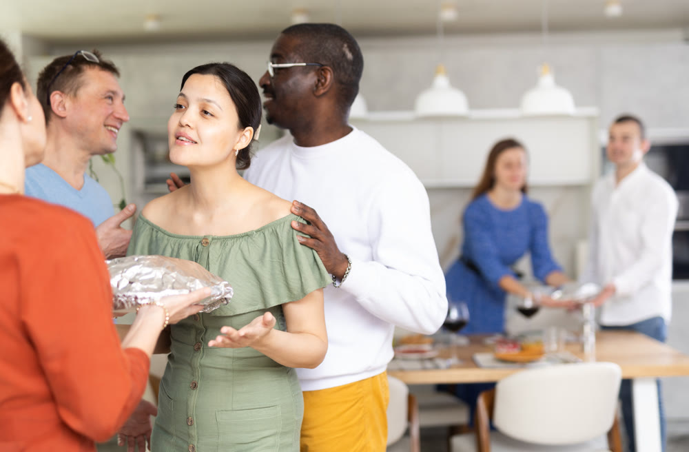 Woman brought pie to her friends