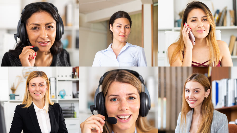 Screen of video conference between businesswomen