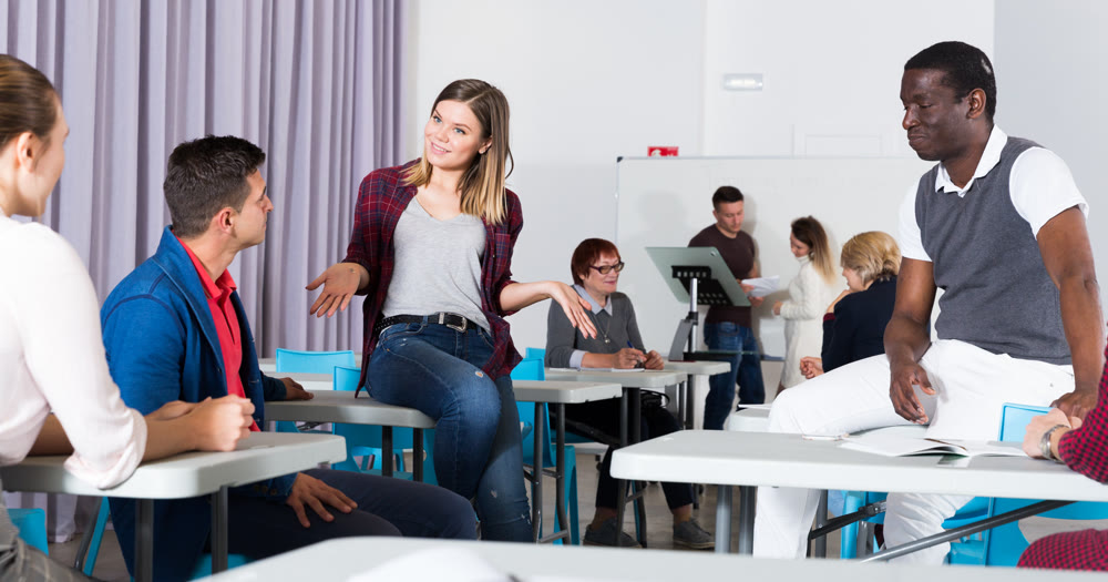 Group of students on break