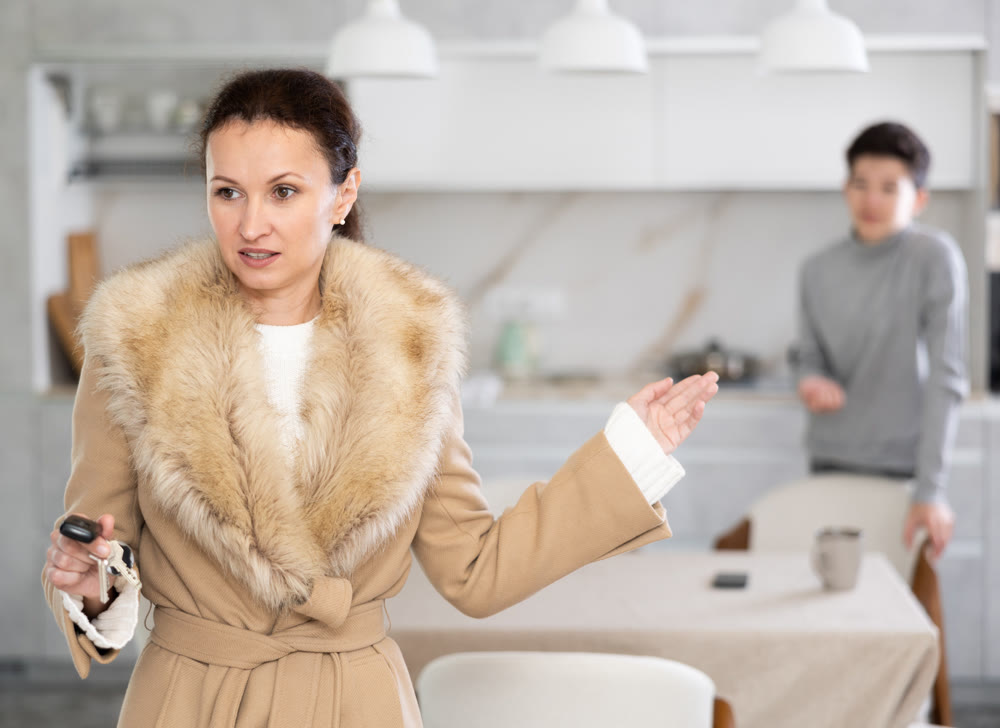 Mother leaving son home alone