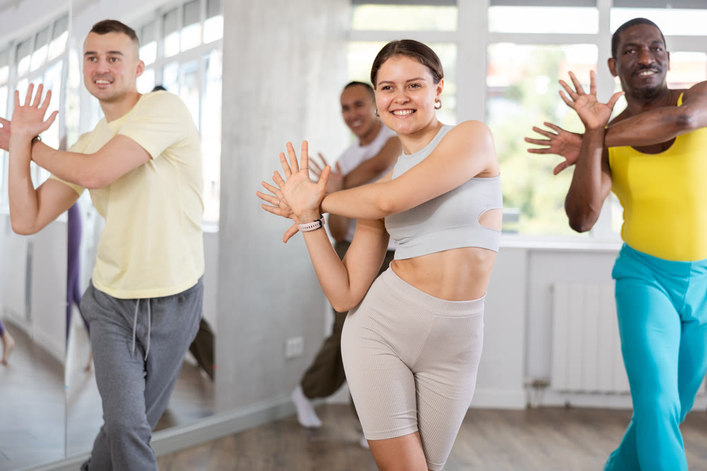 Group of people dancing jazz funk