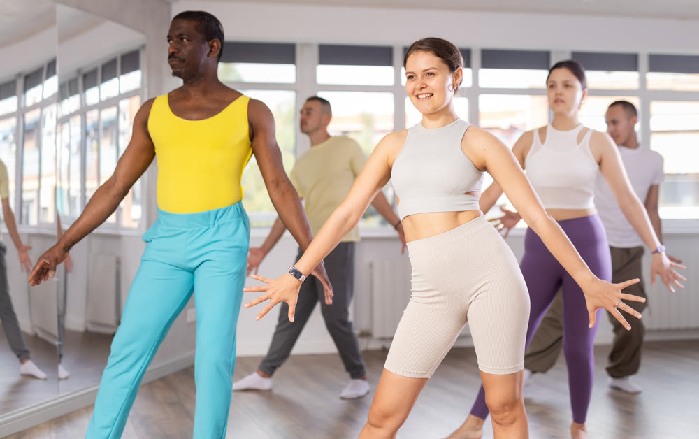 Group of people dancing jazz funk