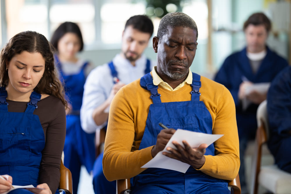 Portrait of an experienced worker on refresher course
