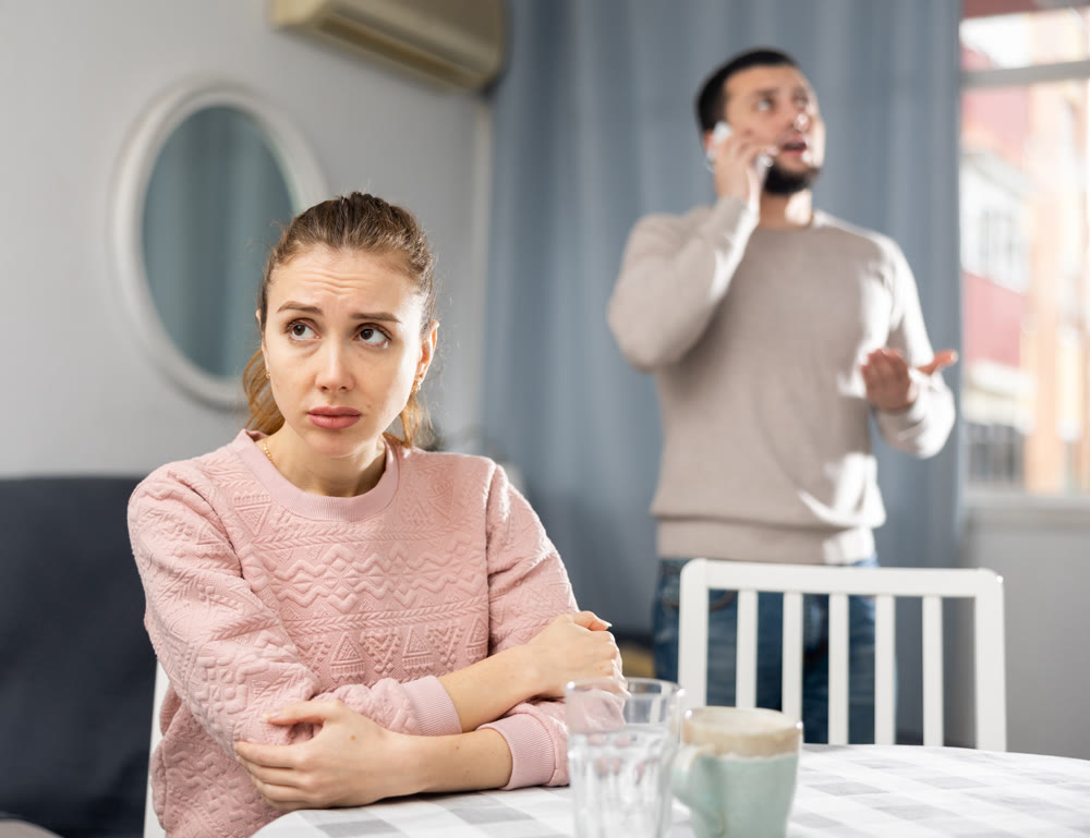 Young adult woman having problems in relationship