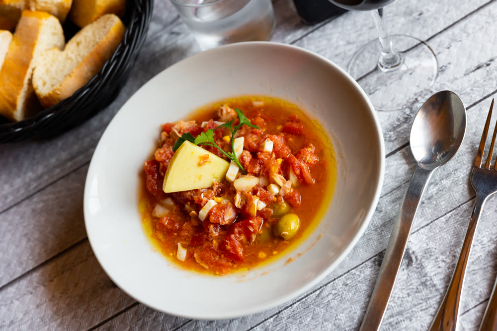 Mojete con queso typical local spanish dish