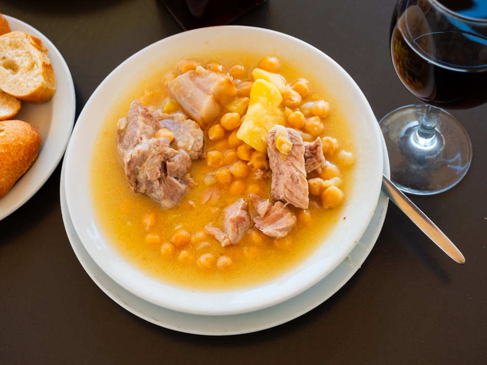 Traditional Spanish dish cocido chickpea stew
