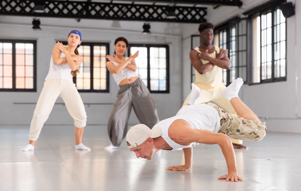 dancers training in a dance studio