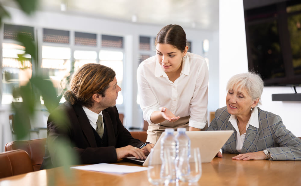 Group of businesspeople having meeting in an office