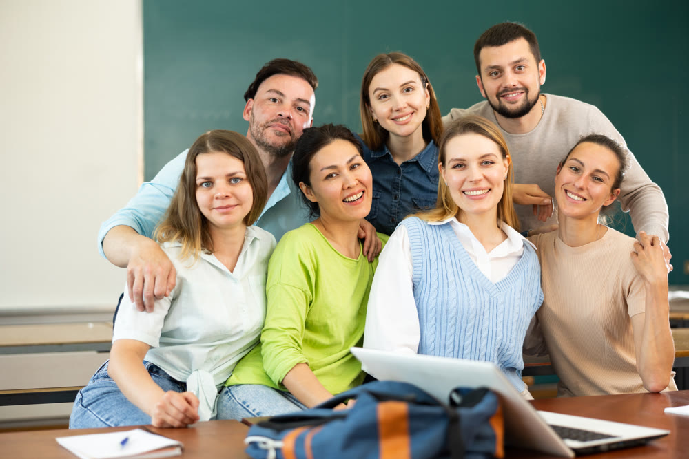 Group photo of positive students