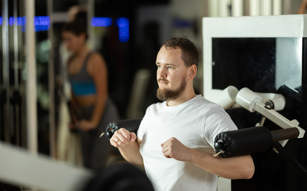 Man doing arm exercises