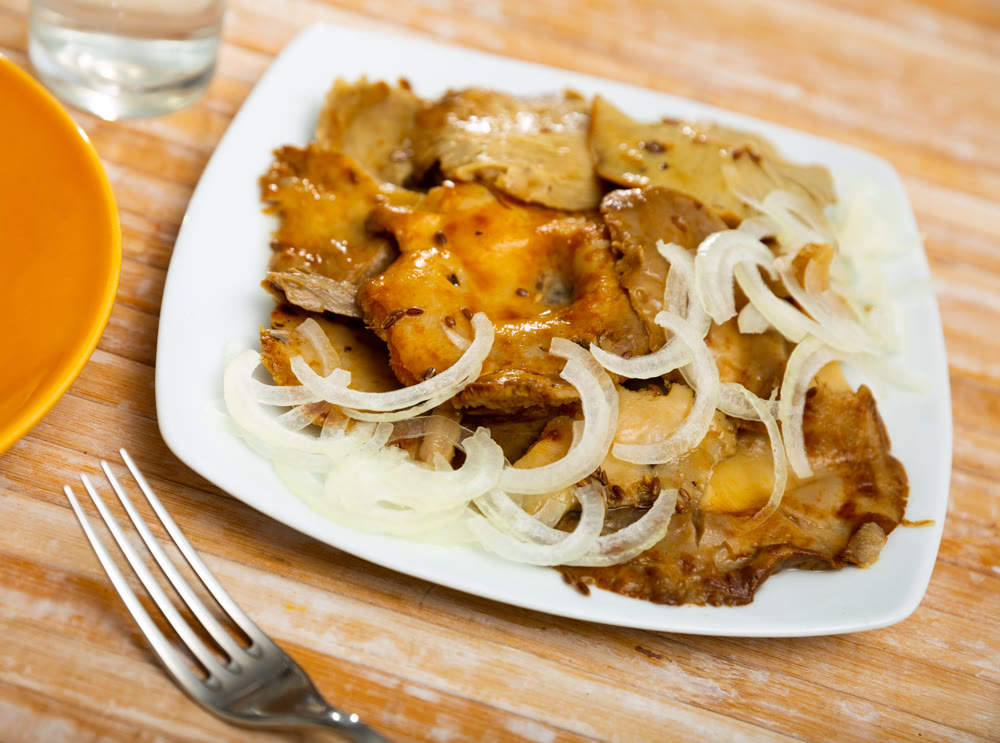 Pickled russula delica with onions