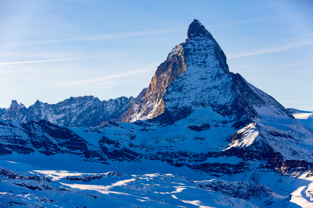 Matterhorn mountain in winter, Valais, Switzerland