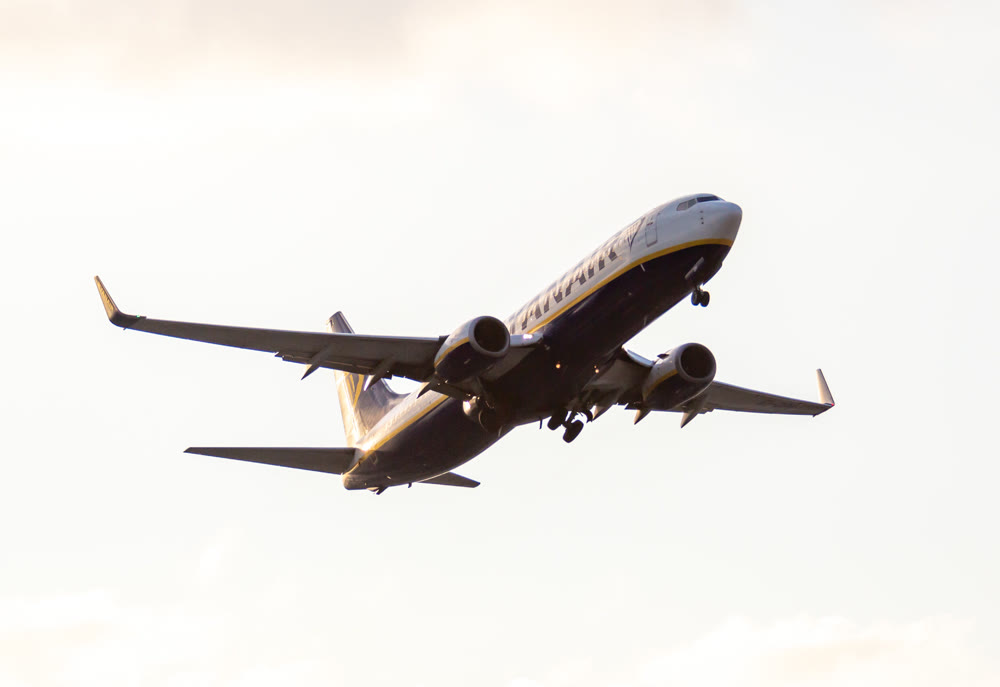 Ryanair Airlines Boeing 737 EI-DPI taking off from Barcelona Airport