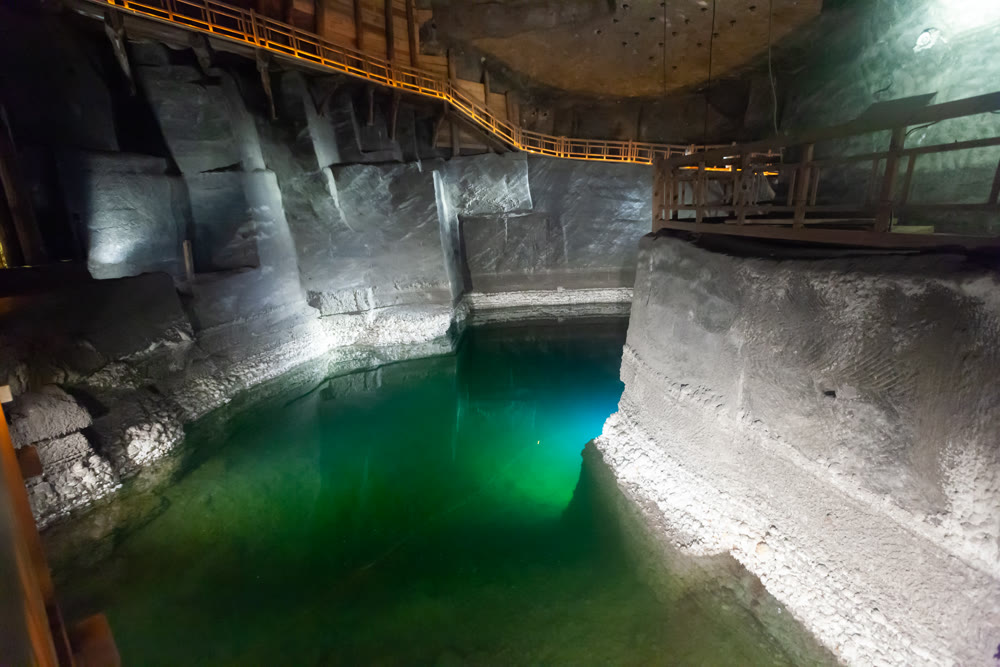 Salt lake in Wieliczka salt mine