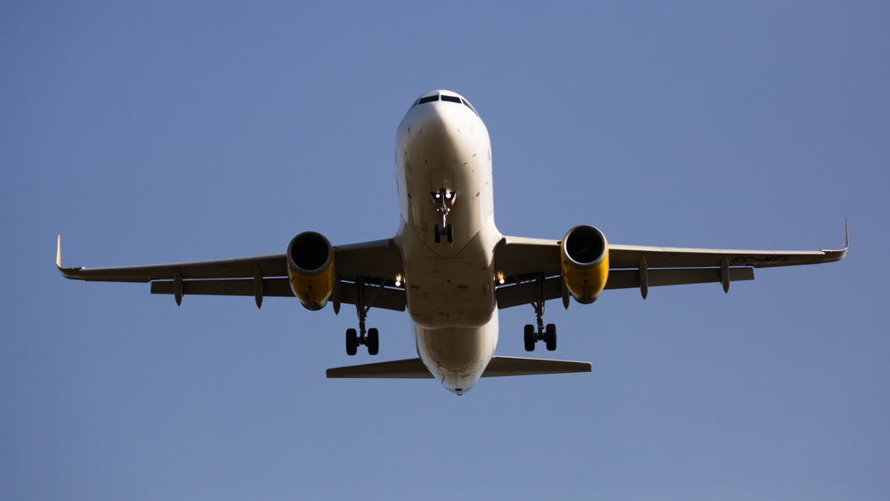 Vueling airbus EC-MFL landing at Barcelona-El Prat Airport