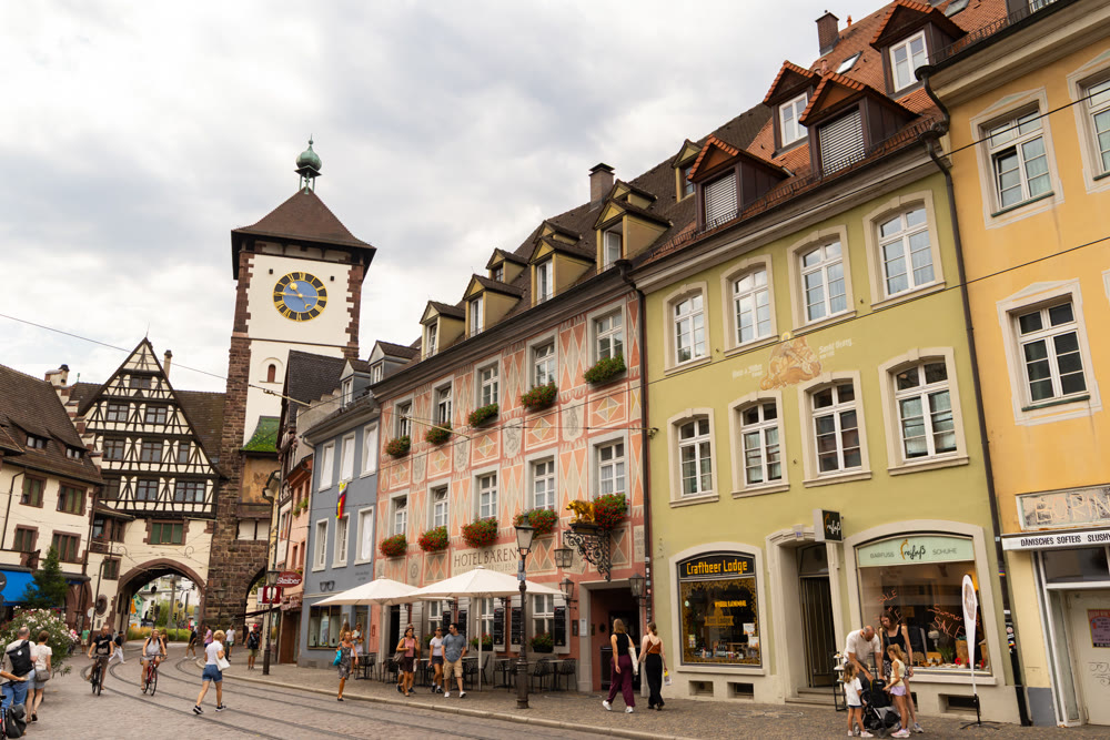 Schwabentor historic gate in Freiburg, Germany