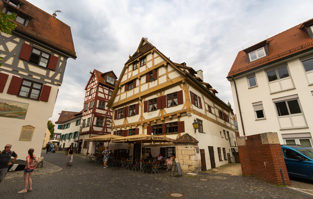 Traditional timber-framed houses in historic old town Ulm