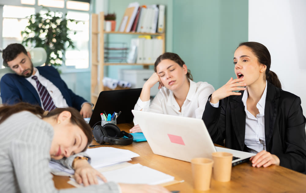 employees of the company relax in the office
