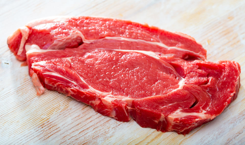 Raw beef sirloin steak