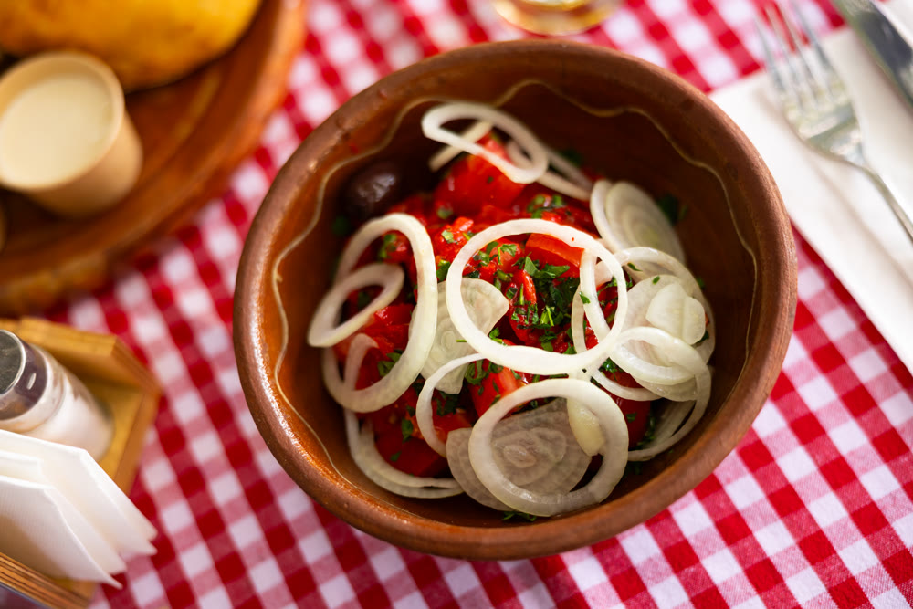Traditional Macedonian salad with vegetables