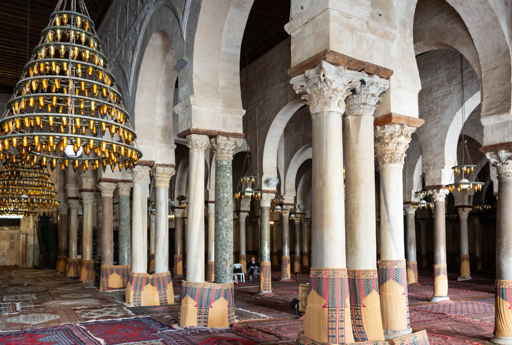 Interior of Great Mosque of Kairouan 