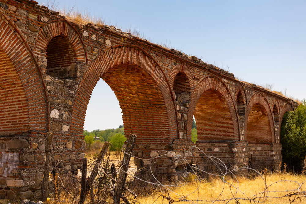 Roman aqueduct in northern Macedonia, located near capital Skopje