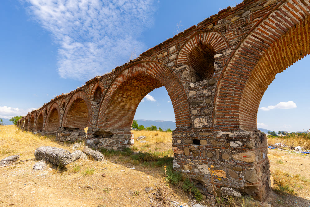 Roman aqueduct near Skopje. Macedonia