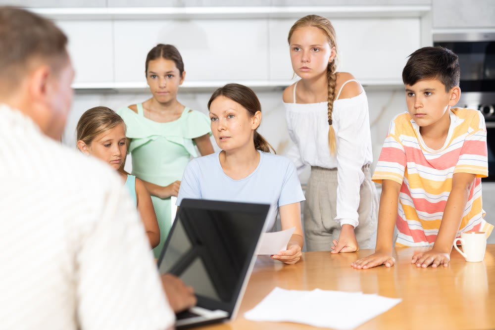 Social services worker visit
