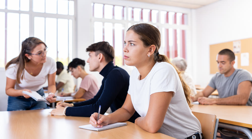 Group of students of different ages in advanced training courses