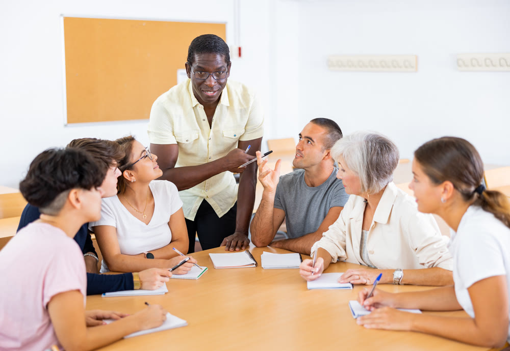 Brainstorming while upgrading courses at university for students of different ages