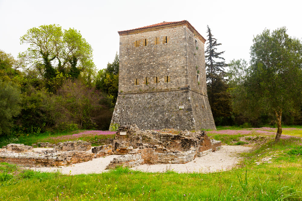 Venetian tower in Archaeological site of Butrinto in Albania