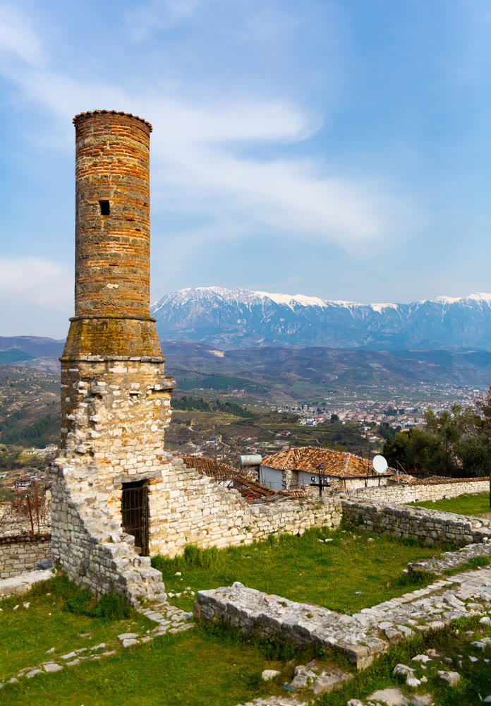 Remains of Red Mosque in Berat Castle, Albania