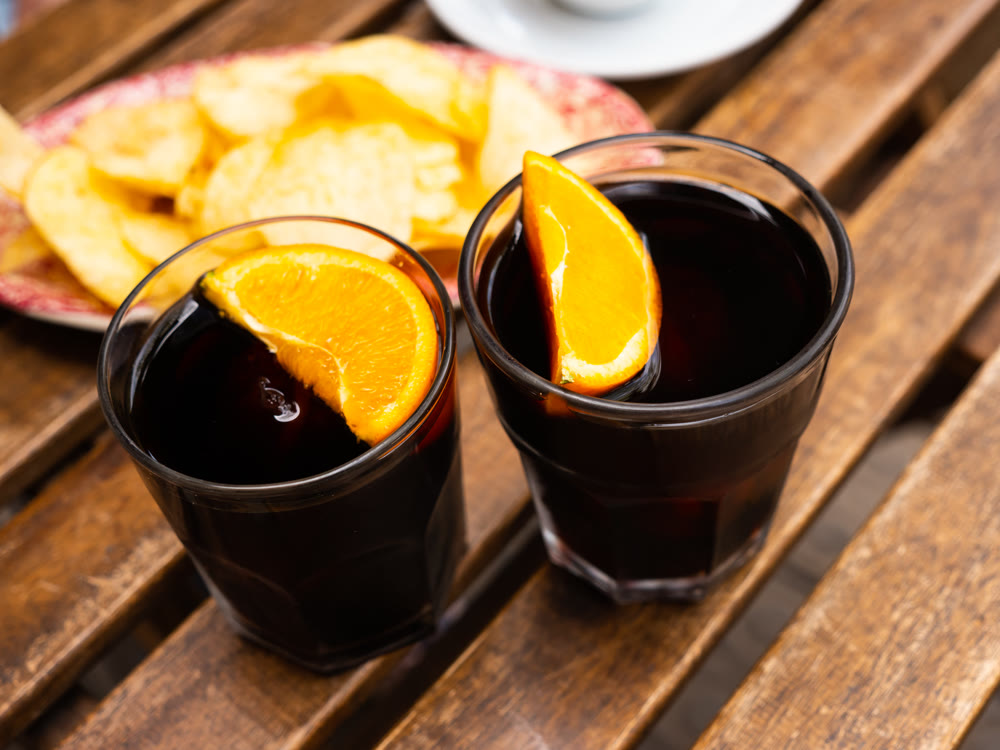Vermouth drink with tapas, popular spanish aperitif