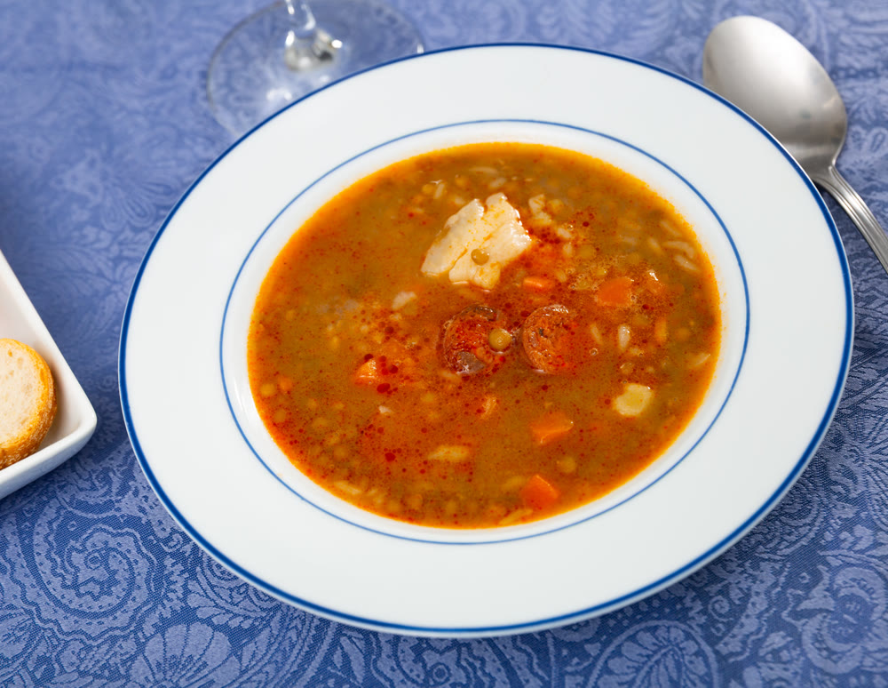 Potaje de lentejas, thick hearty lentil stew
