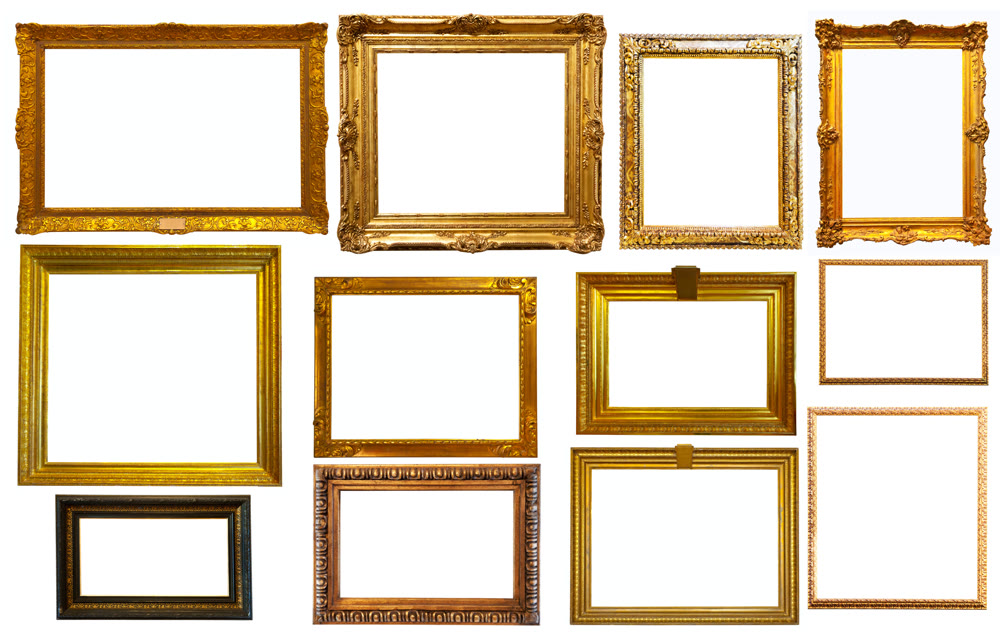 assortment of isolated frames