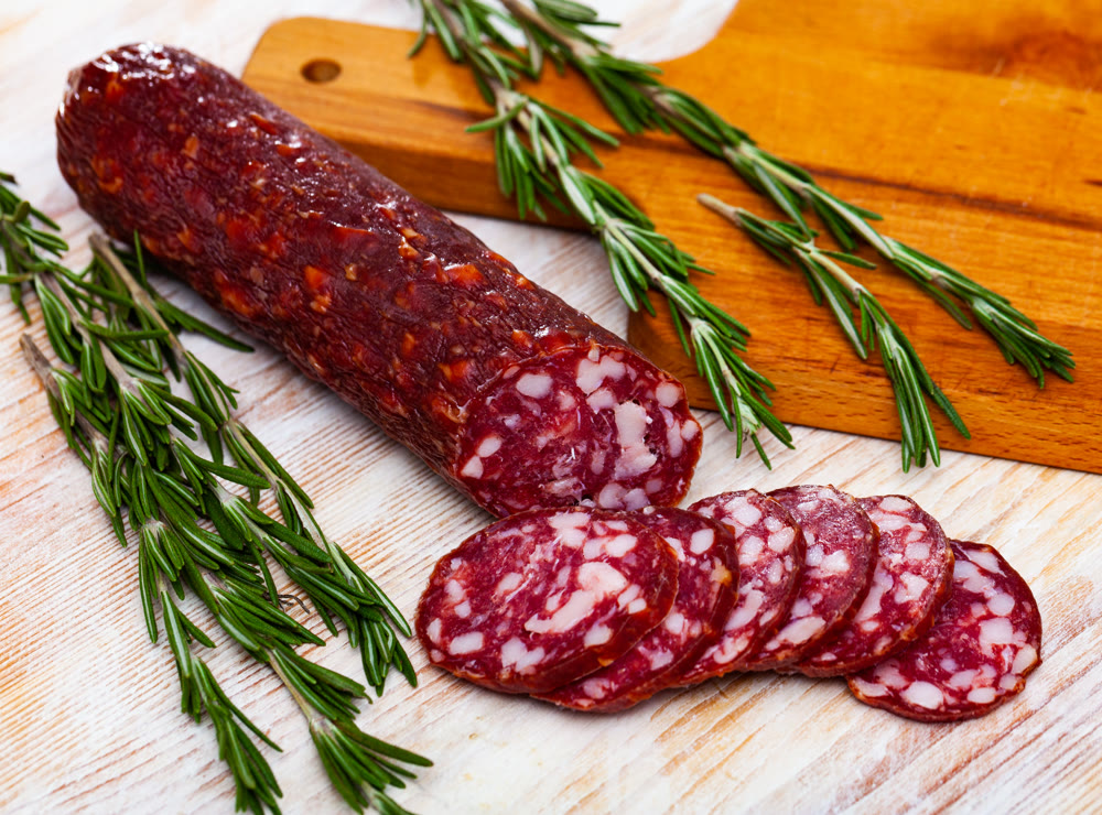 Uncooked smoked semi-dry sausage Braunschweig