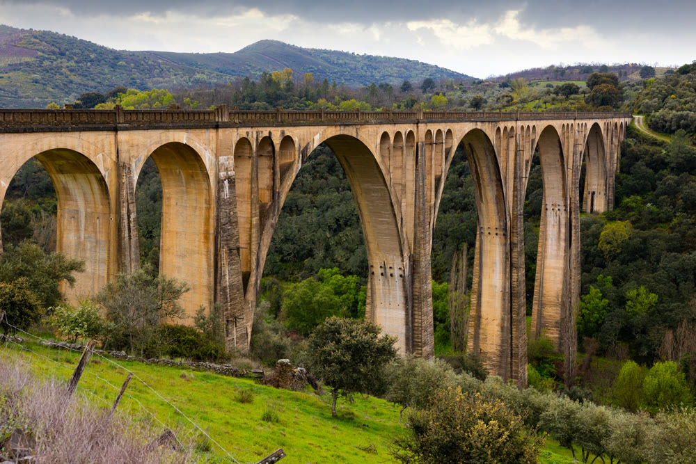 Picturesque view of Guadalupe Viaduct, Extremadura, Spain