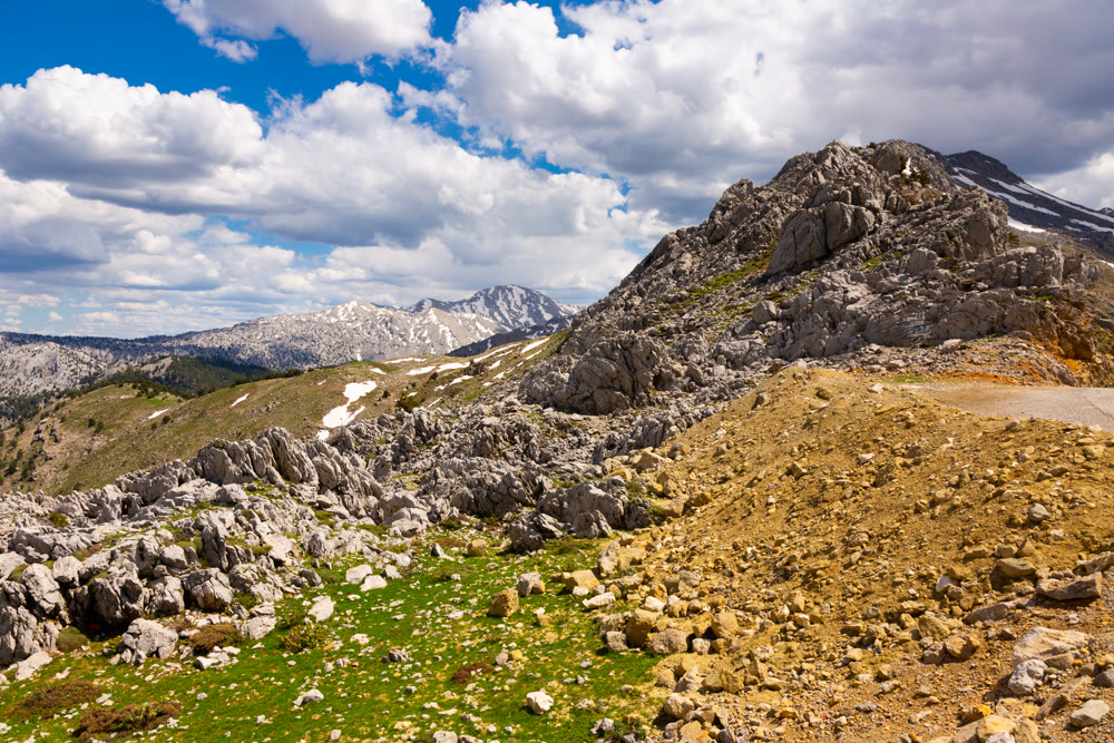 Panorama of colored mountain landscape on the border of Konya and Isparta. Turkey